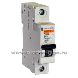 40402. А0402 Автоматический выключатель 24565 C60N /1п/ D1А 6,0 кА (Schneider Electric)