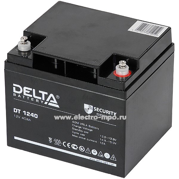 Н6528. Аккумуляторная батарея DT1240 12В 40Ач срок службы 5 лет (Delta Китай)