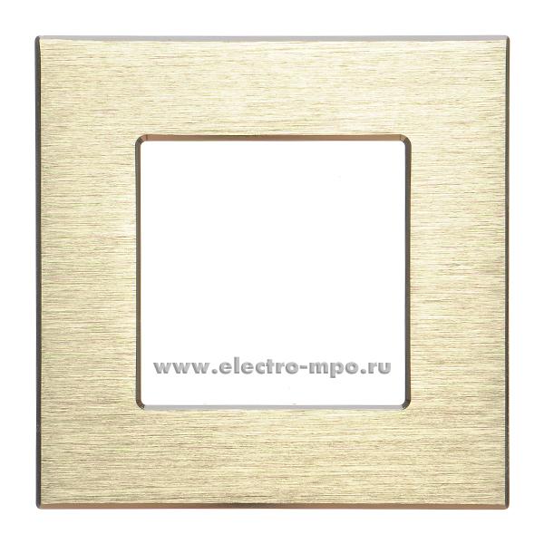 Ю2880. Рамка-1 BingoElec M2-1FGolden золотой алюминий (Электромонтаж)