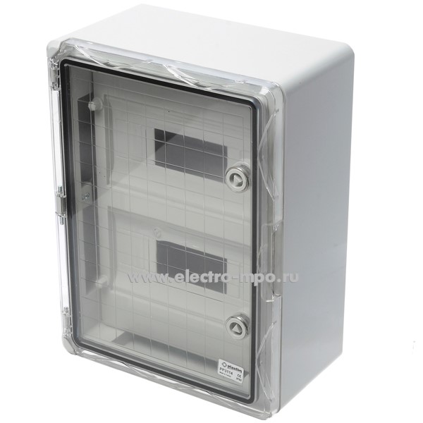 Е9005. Шкаф PP3114 навесной на 24 модуля АБС-пластик прозрачная дверца IP65 (Plastim)