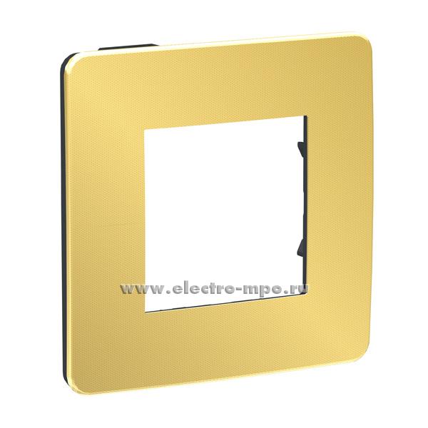 Р3477. Рамка-1 Unica New Studio Metal NU280262 золото задняя панель антрацит (Schneider Electric)