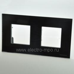 Ю0317. Рамка-2 Zenit N2272CN 2CLA227200N3101 на 4 (2х2) модуля черное стекло (ABB)