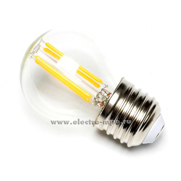 20056.Л0056 Лампа 5Вт FILAMENT LED5-G45-FL/830/E27 светодиодная &quot;шарик&quot; прозрачная тёпл. белый свет (Camel