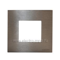 Ю0301. Рамка-1 Zenit N2271OX 2CLA227100N4001 на 2 модуля сталь (ABB)
